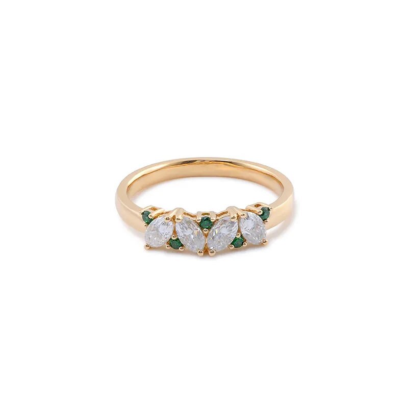 0.96 TCW Marquise Cut Diamond Ring | 14K Solid Gold Ring for Women's