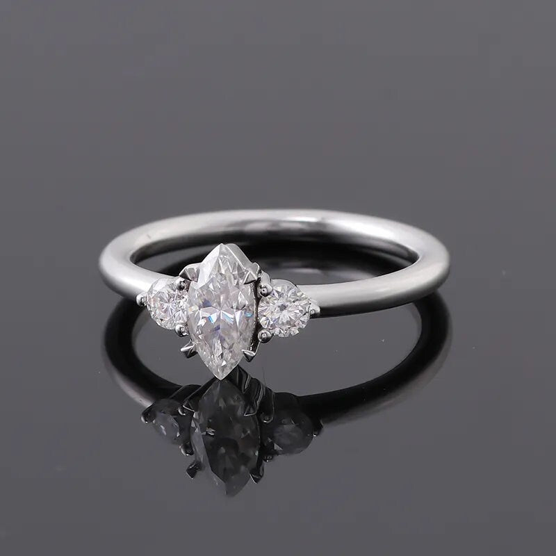 1.12 CT Marquise Diamond Three Stone RIng | Solid Gold Engagement Ring Gift For Her