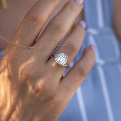 2.69 CT Emerald Cut Lab Grown Diamond 5 Stone Ring