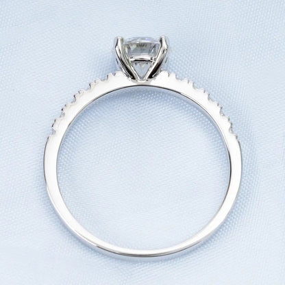 1 Carat Round Diamond 14K White Solid Gold Ring