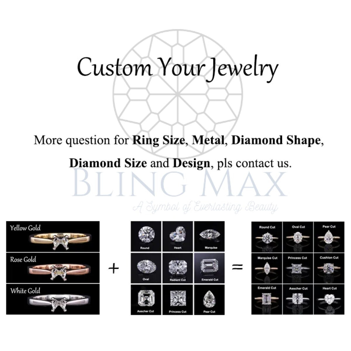 Three Row Paved Diamond Wedding Band/ Rose Gold Diamond Band