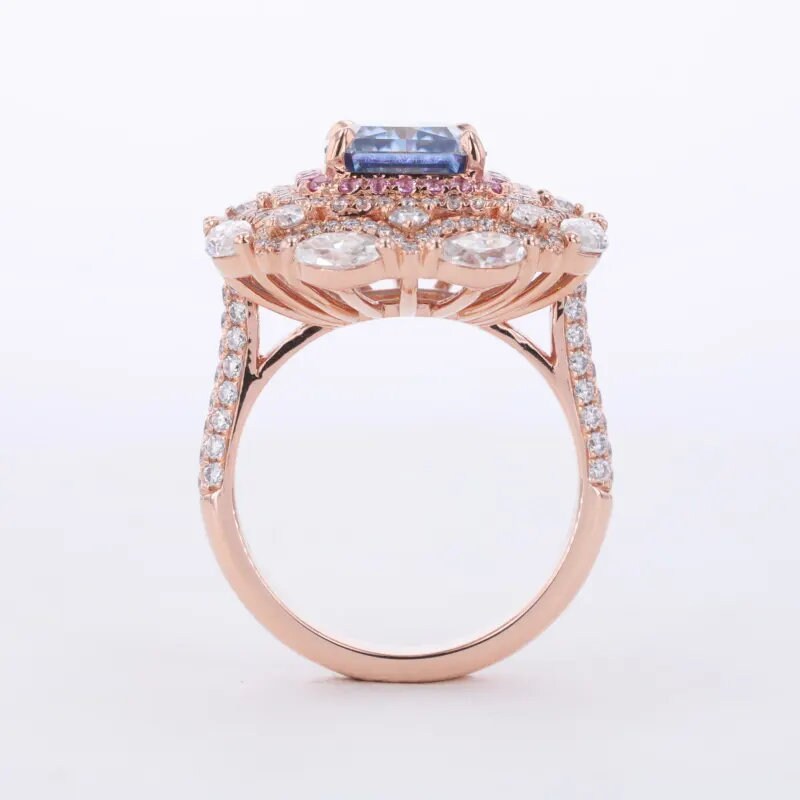 White Marquise & Pink Round Diamond 14K Rose Gold Lab-Grown Diamond for her