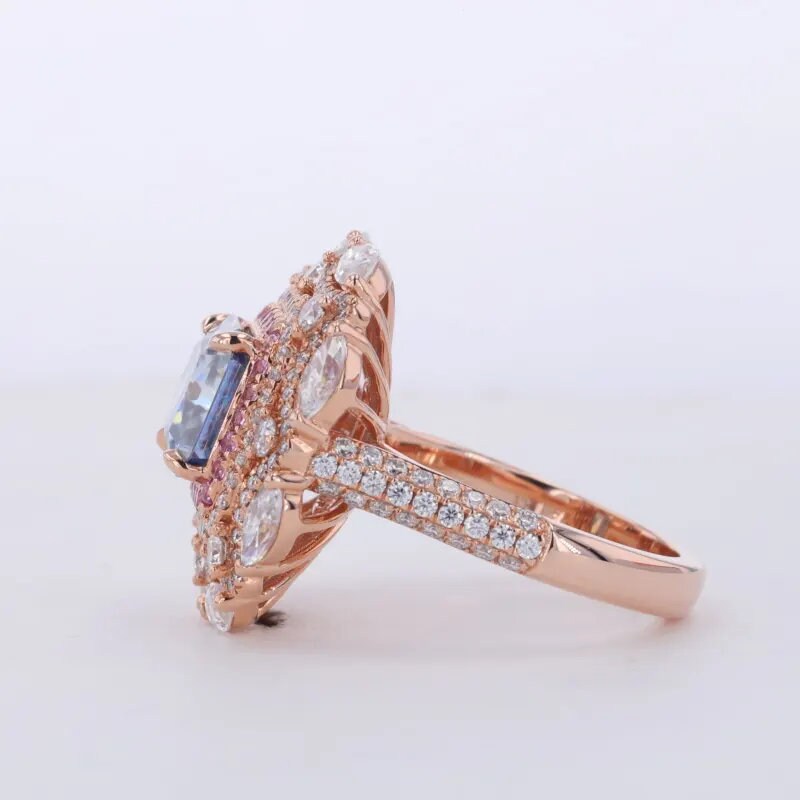White Marquise & Pink Round Diamond 14K Rose Gold Lab-Grown Diamond for her