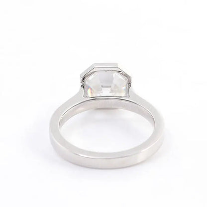 2.27 Carat Asscher Cut Diamond 14K Solid White Gold Solitaire Wedding Ring Set