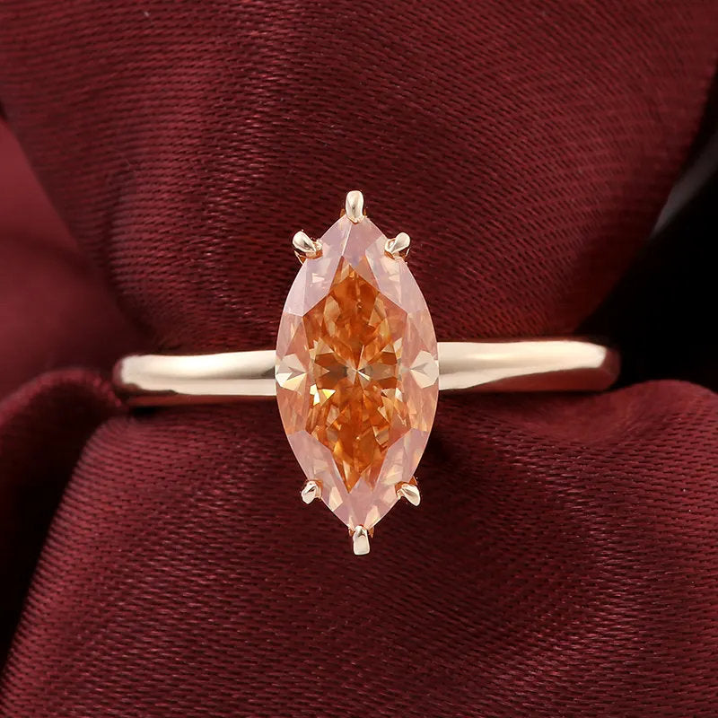 Canary Fancy Orange Marquise Diamond Engagement Ring